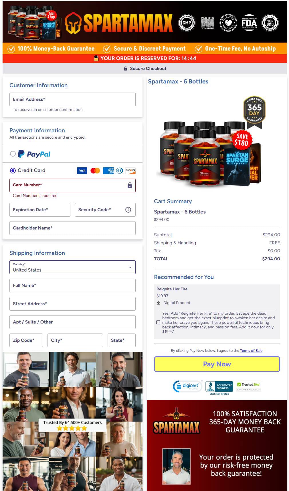 SpartaMax Cart Section